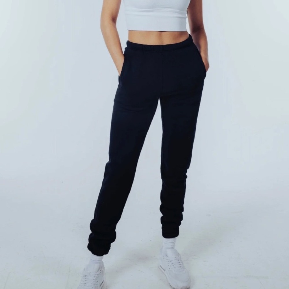 Joah Brown Empire Jogger Black High Waisted Cotton Sweatpants XS/S Made in USA